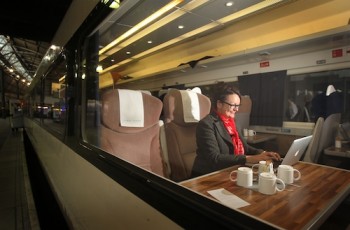 On the train during my Harrogate residency